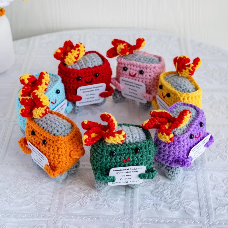 Home And Textiles Today - 수제 크로셰 쓰레기통 불 인형 -