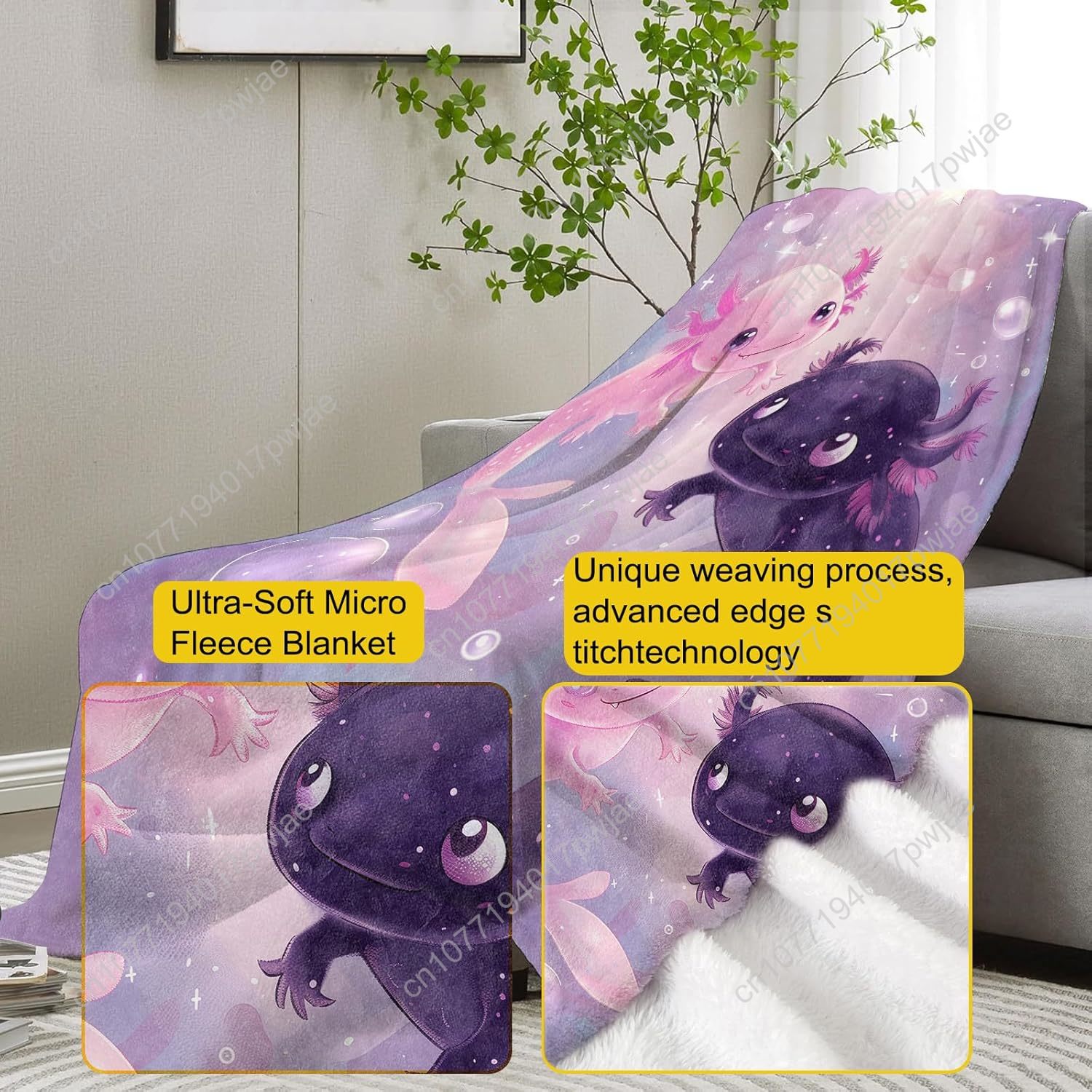 아홀로틀 담요 귀여운 아홀로틀 플란넬 담요 부드럽고 따 - Quality Home Textiles 리뷰 및 가격