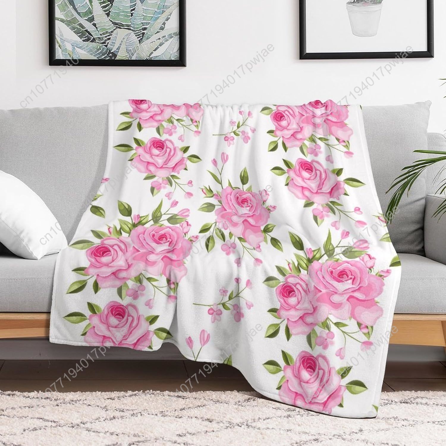 핑크 꽃무늬 담요 플로럴 데코 선물 여성 남성용 슈퍼  - Quality Home Textiles 리뷰 및 가격