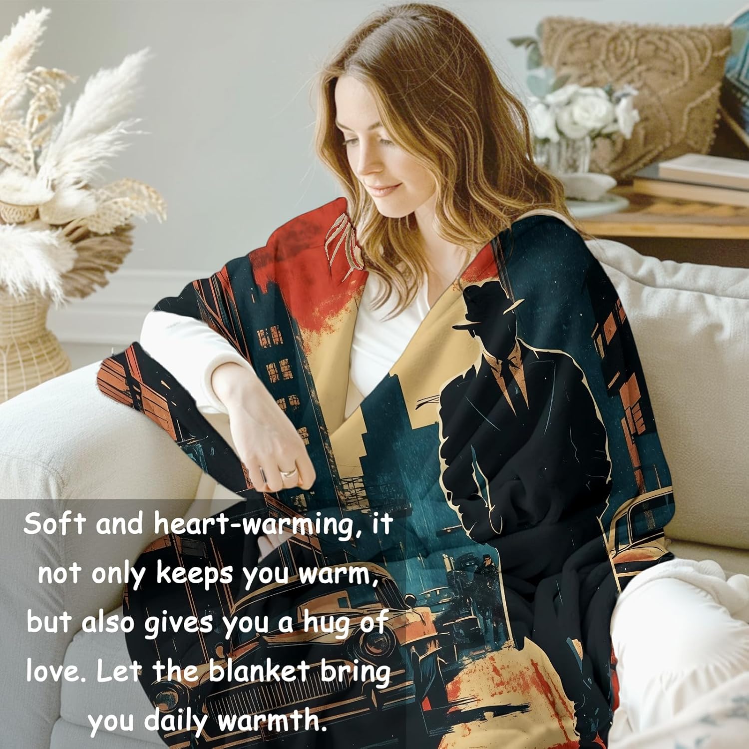 노아르 탐정 담요 여성용 선물, 범죄 플란넬 담요, 부 - Quality Home Textiles 리뷰 및 가격