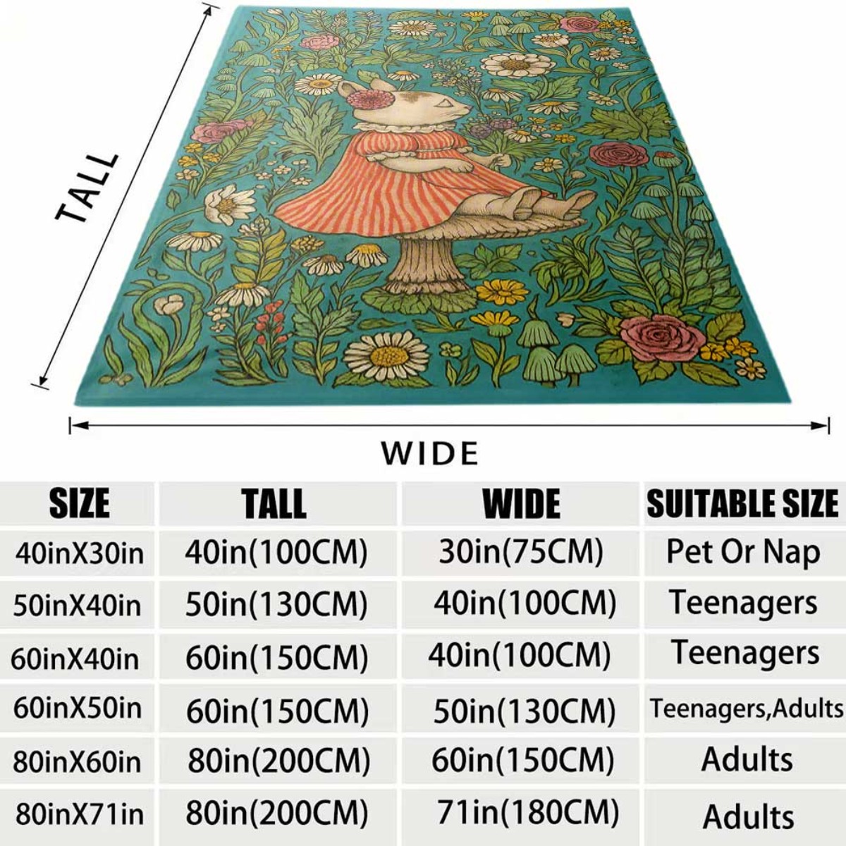 기발한 꽃무늬 토끼 담요 150x200cm 코티지코어  - Throw Blanket Chunky Knit 리뷰 및 가격